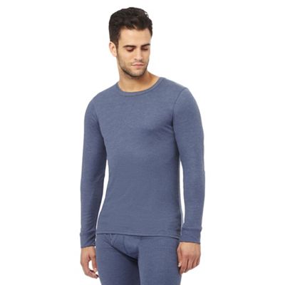 Blue brushed thermal long sleeved top